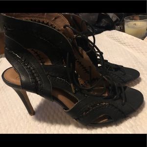 Joie Black Lace Up Heel